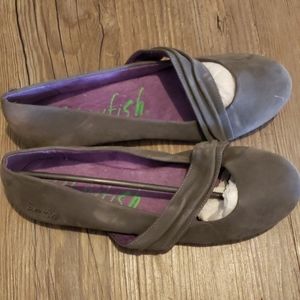 Blowfish gray leather flats nwot size 10